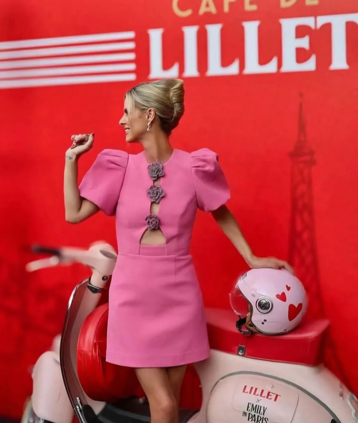 Rebecca Vallance Aubree Flower Mini Dress Pink  Size 8 for rent on The Volte - main image