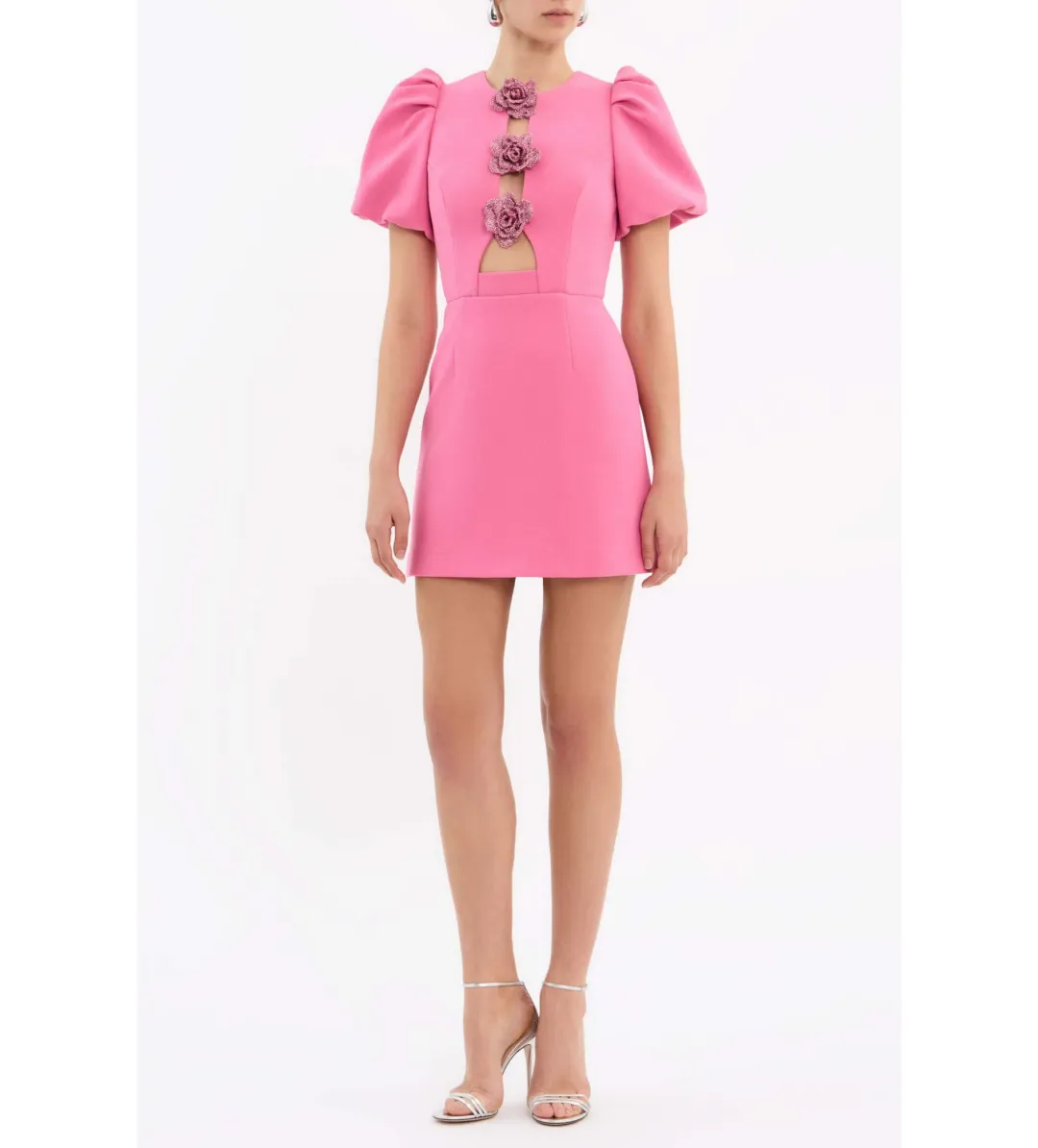 Rebecca Vallance Aubree Flower Mini Dress Pink  Size 8 for rent on The Volte - main image