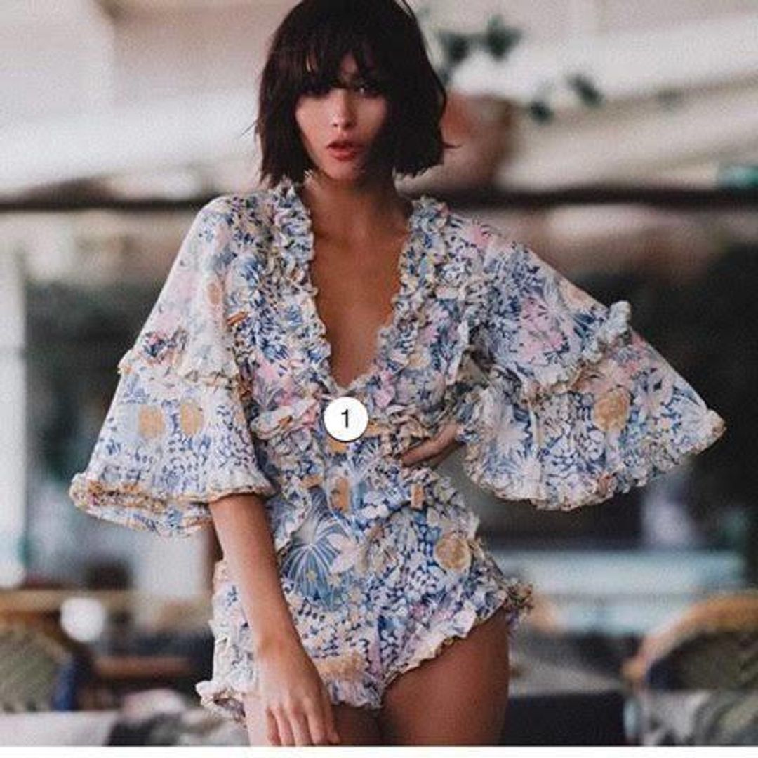 Alice McCall Choose Me Romper Blue Floral Size 8 for rent on The Volte - main image