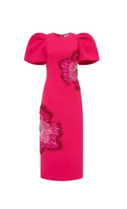 Rebecca Vallance Layana Midi Dress Raspberry Pink Size 12  for rent on The Volte - image 5