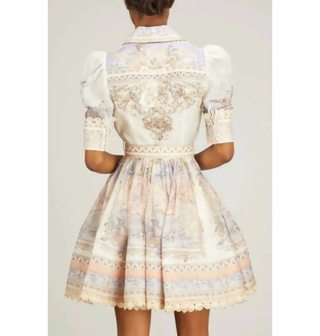 Zimmermann High Tide Mini Shirt Dress in Odyssey Print Size 3 / Au 14 for rent on The Volte - main image
