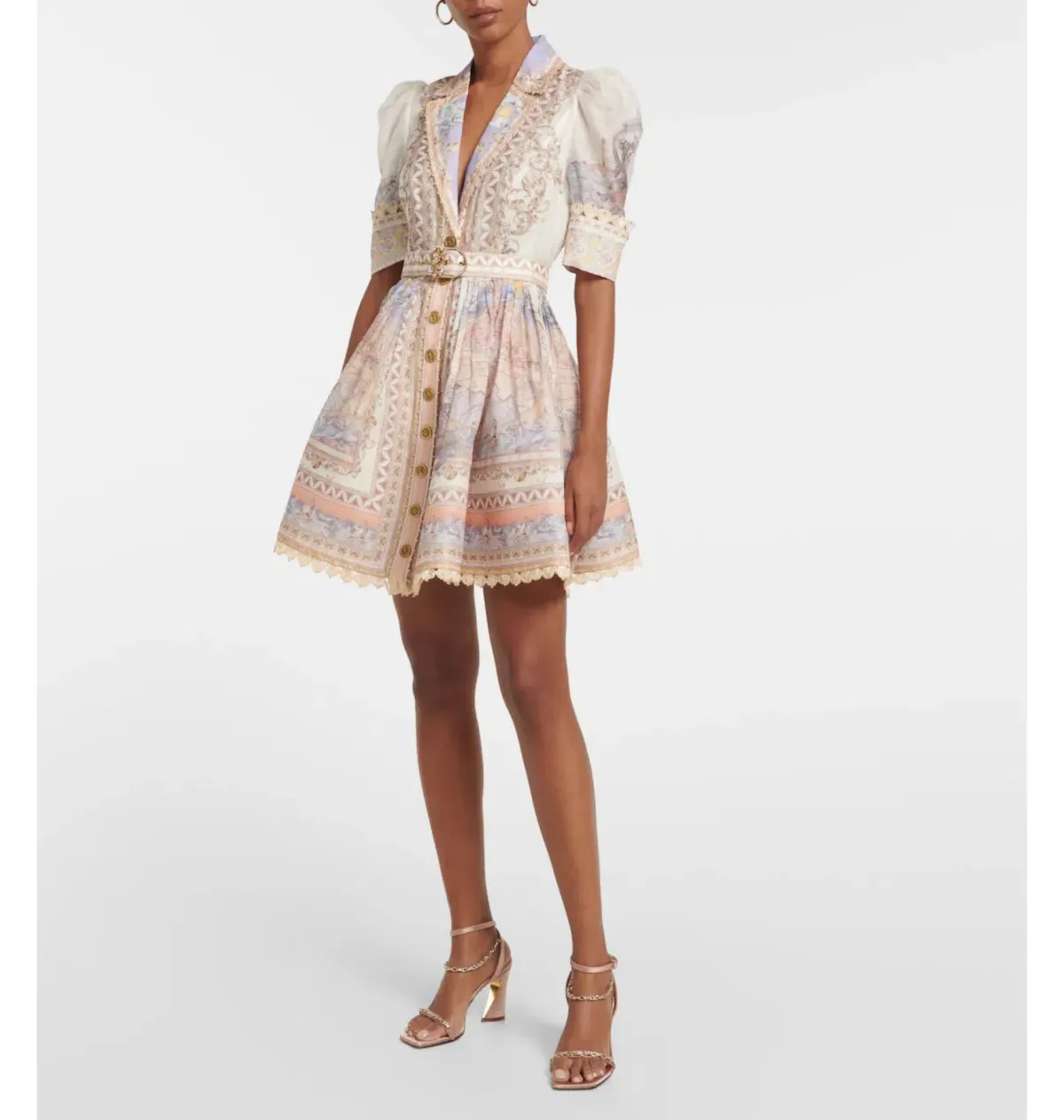 Zimmermann High Tide Mini Shirt Dress in Odyssey Print Size 3 / Au 14 for rent on The Volte - main image