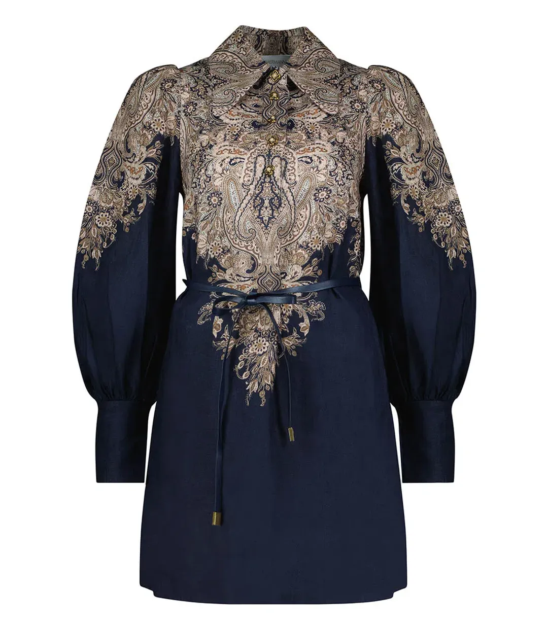 Zimmermann Natura Tunic Dress in Navy Paisley Size 3 / AU 14 for rent on The Volte - main image