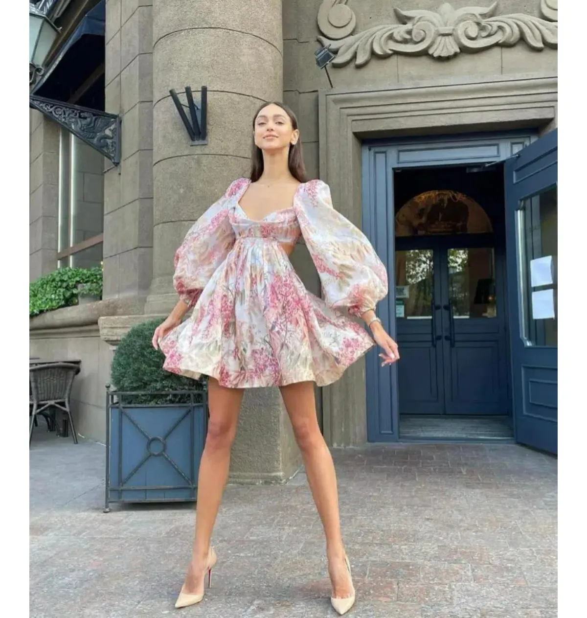 Zimmermann Botanica Bralette Mini Dress Milettia Floral Print Size 2 / Au 12 for rent on The Volte - main image
