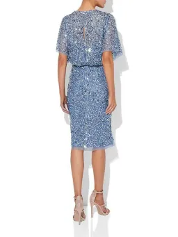 Montique Alinda Hand Beaded Dress Sky Blue Size AU 8 for rent on The Volte - image 3