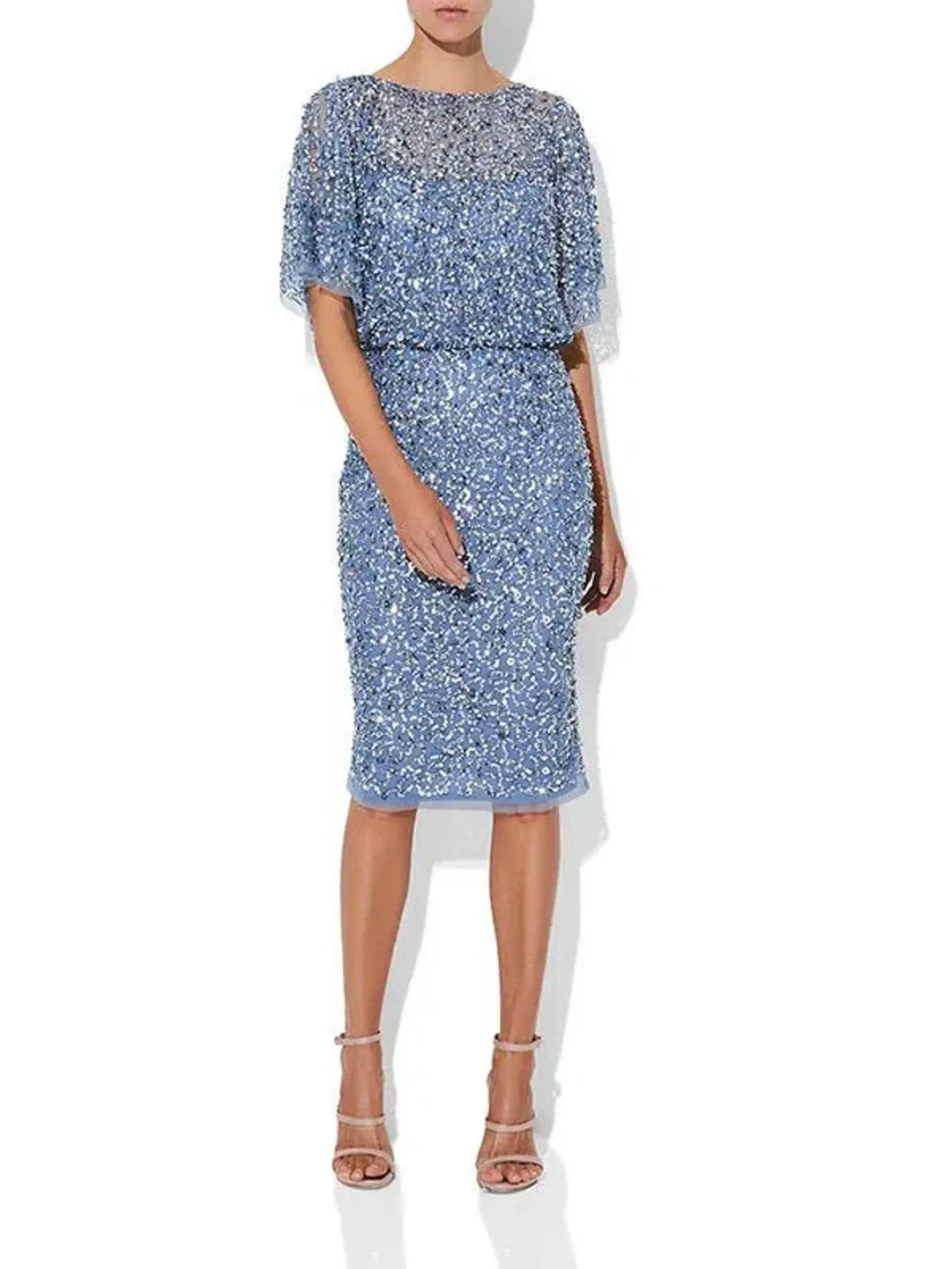 Montique Alinda Hand Beaded Dress Sky Blue Size AU 8 for rent on The Volte - main image