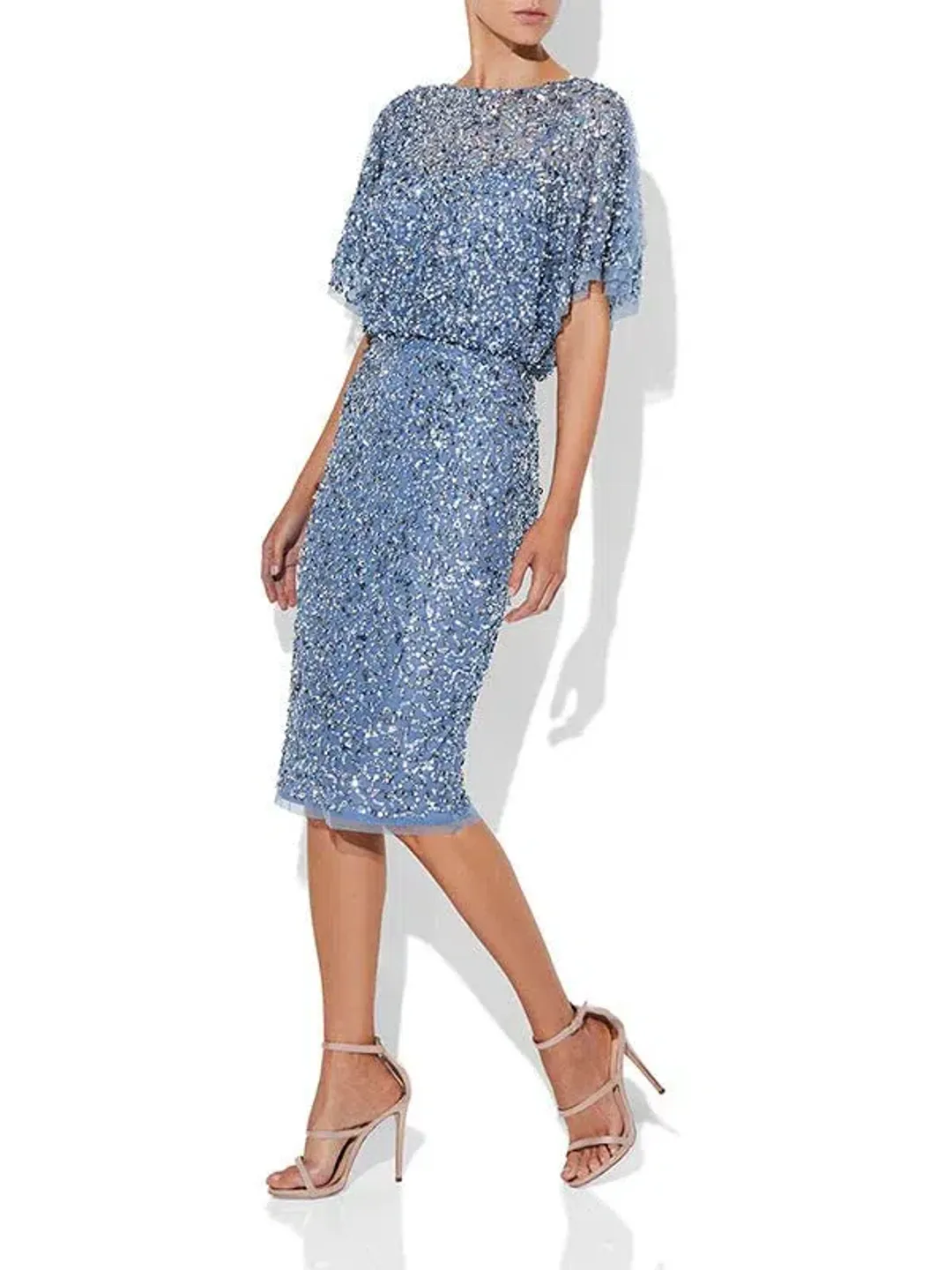 Montique Alinda Hand Beaded Dress Sky Blue Size AU 8 for rent on The Volte - main image