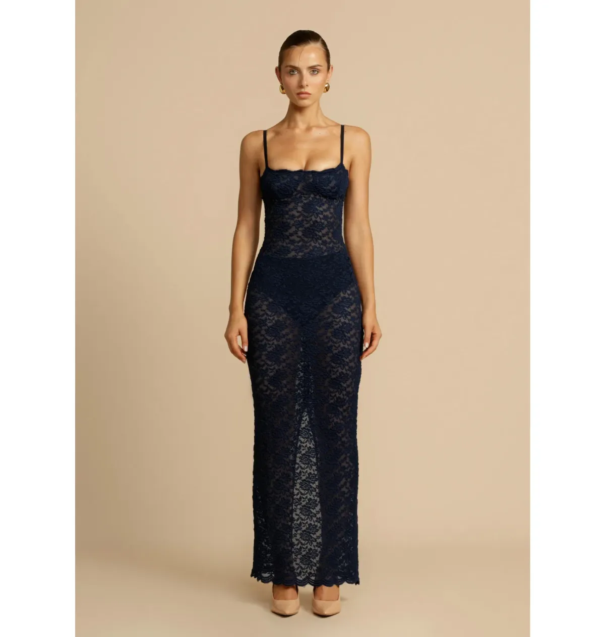 Arcina Ori Margot Dress in Navy Size AU 6 for rent on The Volte - main image