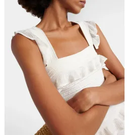Zimmermann Natura Ruffle Dress in Parchment Size 0 / AU 8 for rent on The Volte - image 3