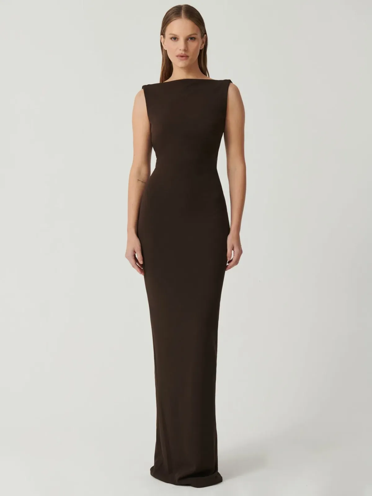 Effie Kats Verona Gown Coffee Size XS/6 for rent on The Volte - main image