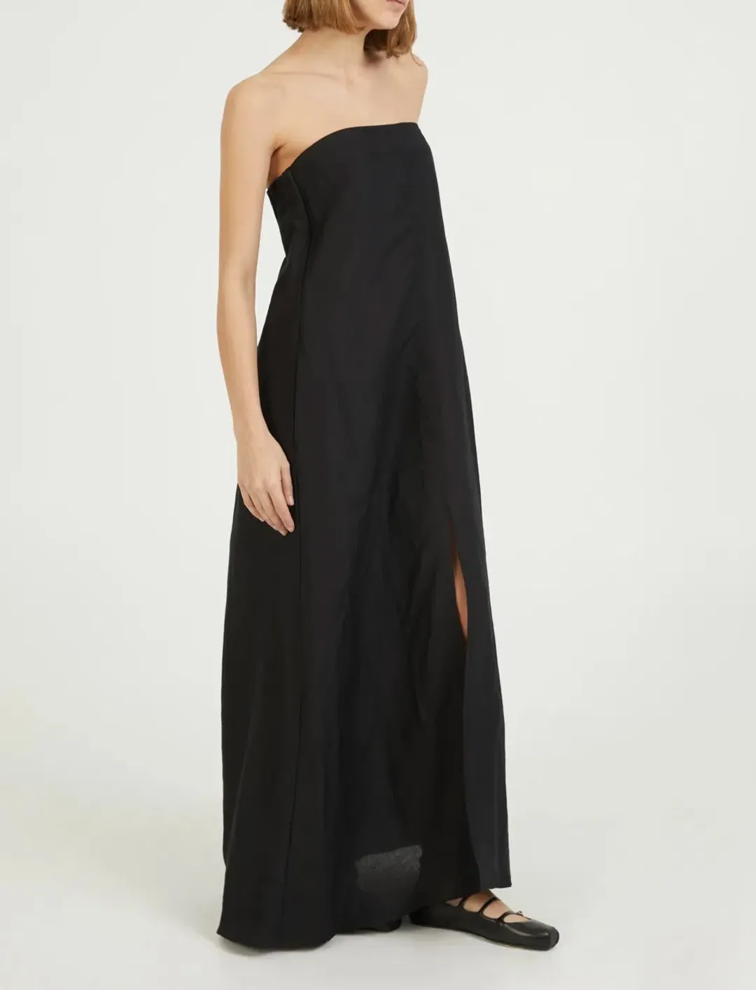 Camilla And Marc Linen Evening Dress Honora Black Size 8 for rent on The Volte - main image