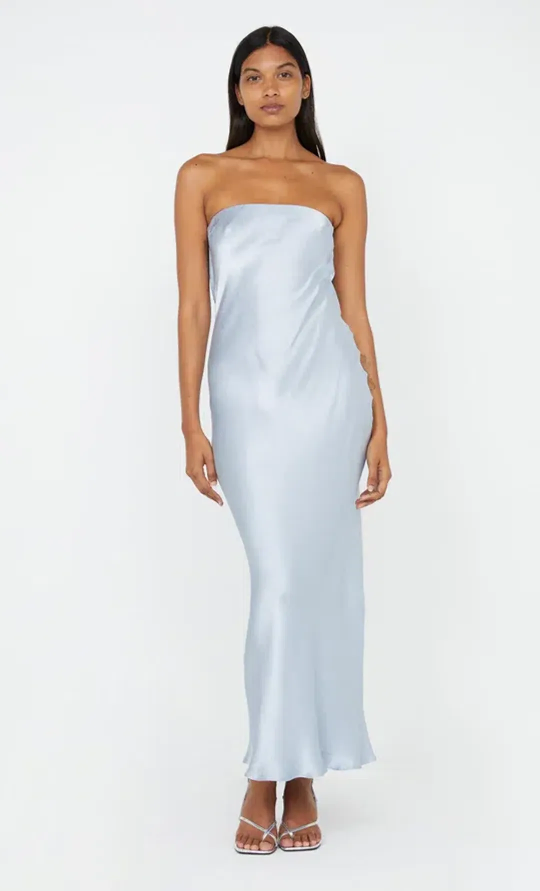 Bec and Bridge Moon Dance Strapless Maxi Dress Dusty Blue Size 10 for rent on The Volte - main image