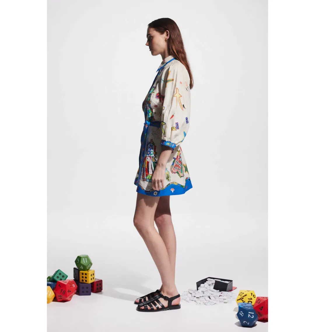 Alemais Players Mini Dress in Multi Size AU 12 for rent on The Volte - main image
