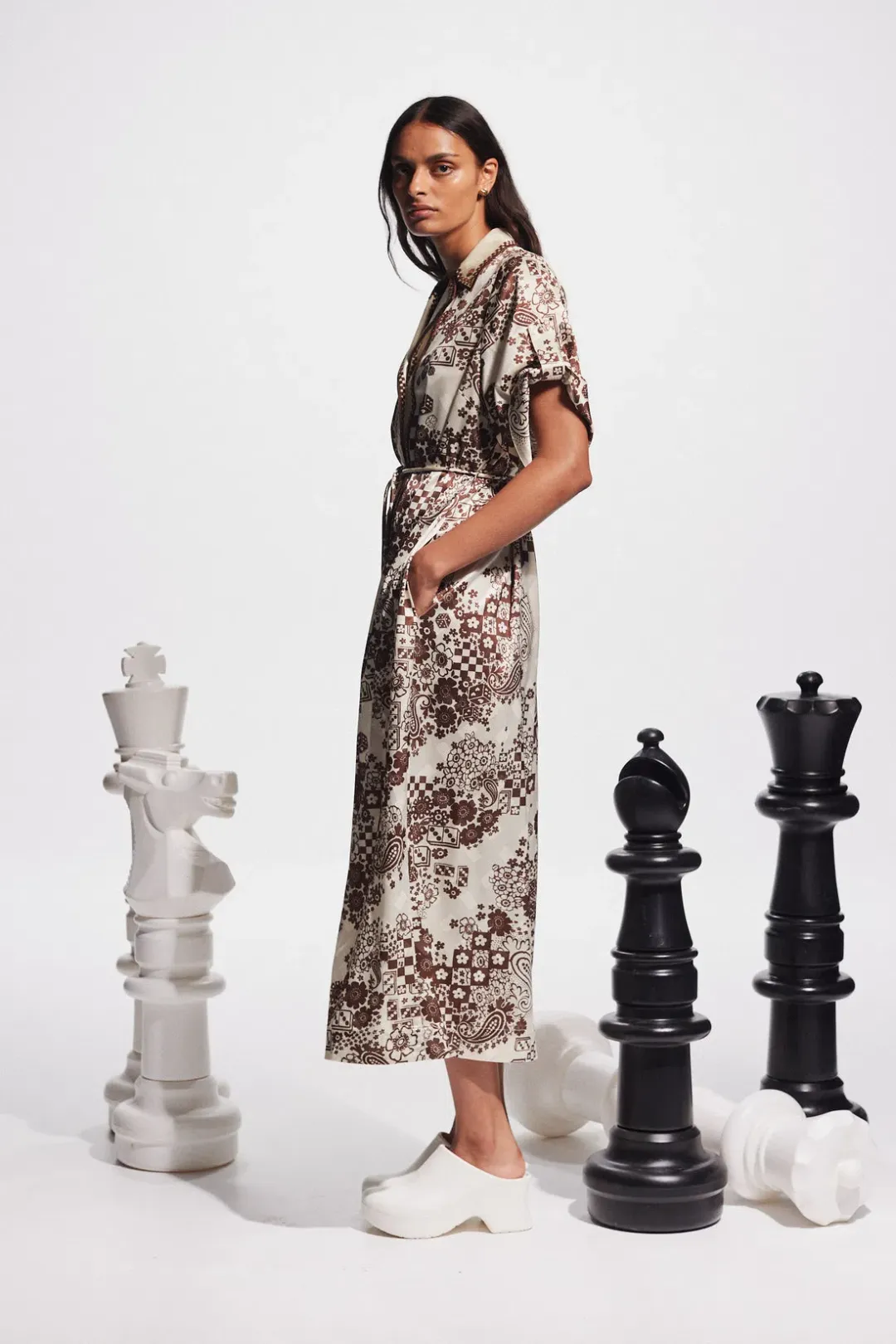 Alemais Vinnie Shirt Dress Print Size AU 14 for rent on The Volte - main image