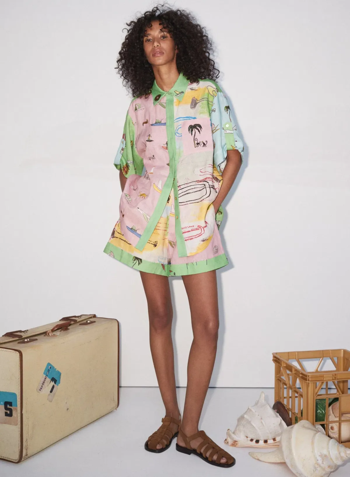 Alemais Jet Shirt Size Au 6 and Shorts Size Au 8 Set Multi   for rent on The Volte - main image