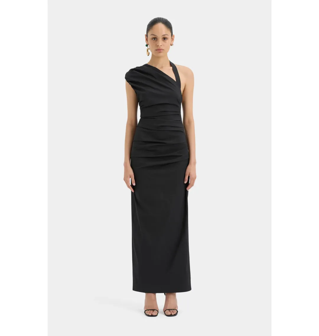 Sir the Label Giacomo Gathered Gown Black Size AU 10 for rent on The Volte - main image