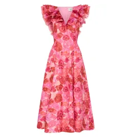 Aje Enchanted Plunge Midi Dress Misty rose Size AU 8 for rent on The Volte - image 5