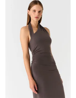 MISHA Krystal Matte Slinky Midi Dress Cloud Grey Size 10 for rent on The Volte - image 2