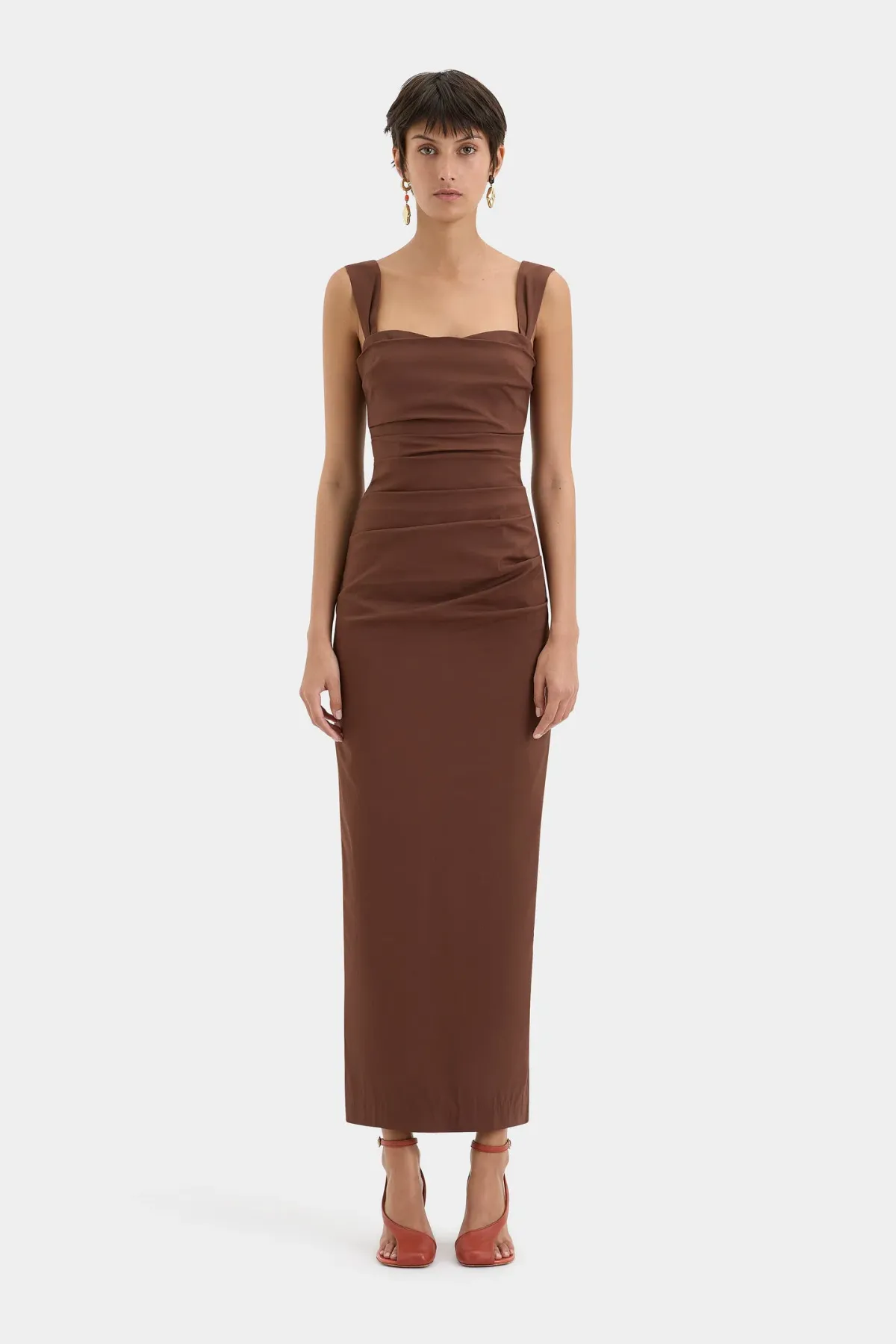 Sir the label Dahlia Balconette Gown in Chocolate Size 3 / AU 12 for rent on The Volte - main image