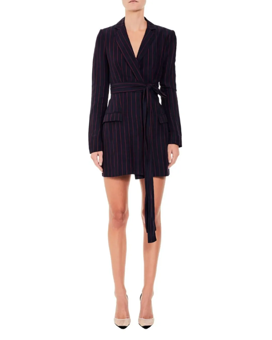 Bec & Bridge Mia Wrap Blazer Dress Blue Size AU 6  for rent on The Volte - main image