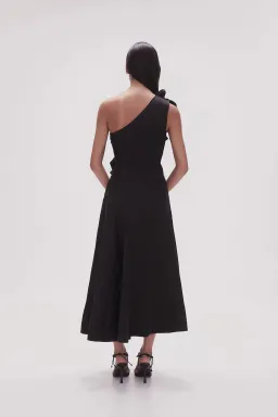 Aje Adelia Ruffle Midi Dress Black Size 16 for rent on The Volte - image 2