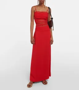 Christopher Esber Contrast Sheer Panel Dress Rubrum Red Size AU 10 for rent on The Volte - image 4