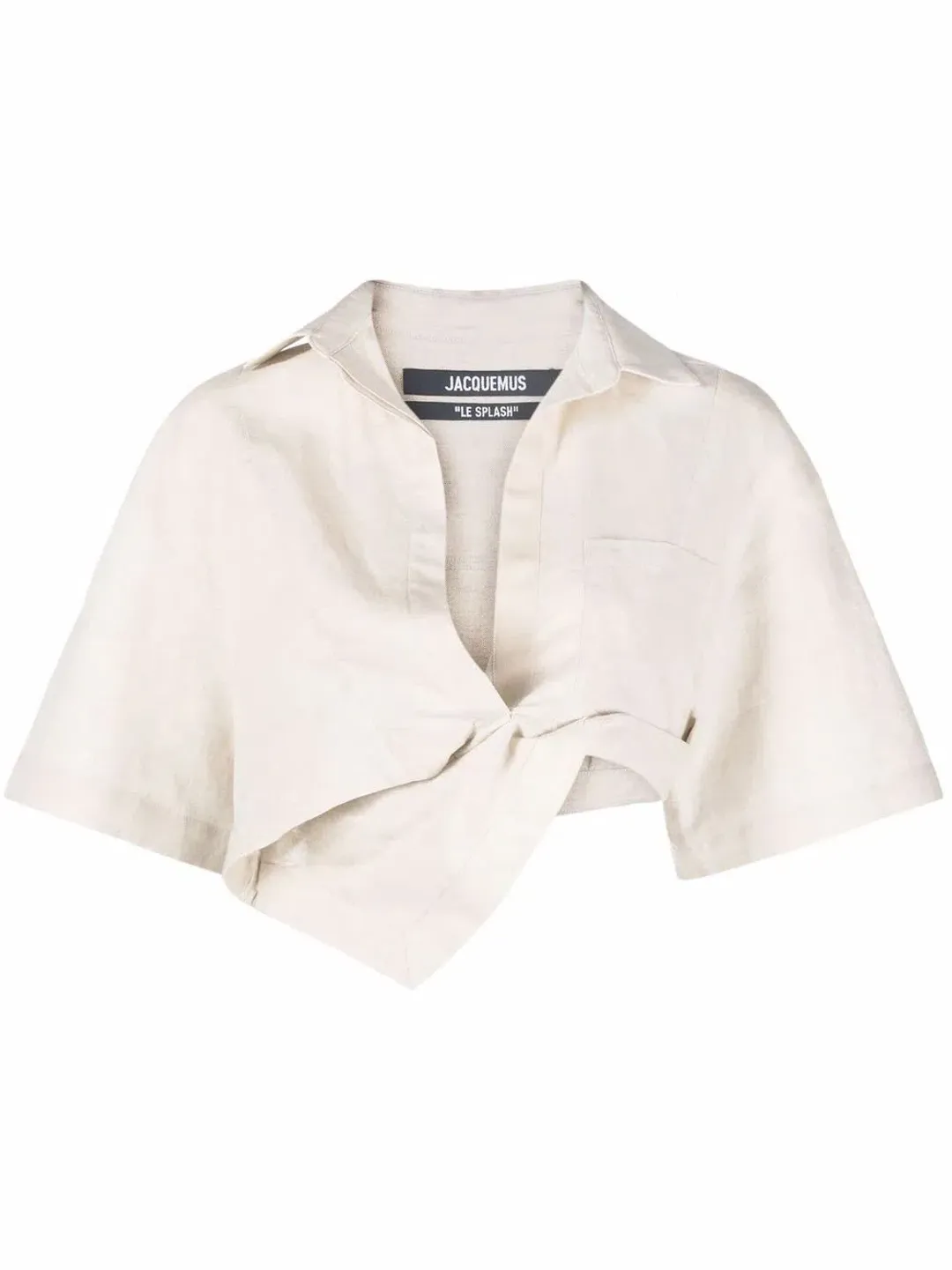 Jacquemus La Chemise Capri Cropped Shirt Beige Size 6 for rent on The Volte - main image