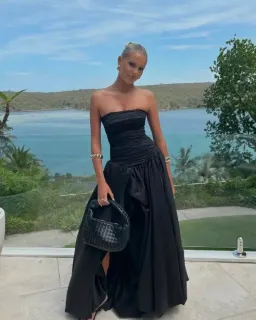 Aje Violette Bubble Hem Maxi Dress Black Size 8 for rent on The Volte - image 5