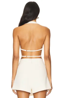 Shona Joy Irena Tailored Open Back Vest Size 6 and Wrap Skort Size 8 Set Rice for rent on The Volte - image 3