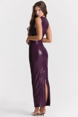 House of CB Sahara Vegan Leather Maxi Dress Merlot Size M for rent on The Volte - image 3