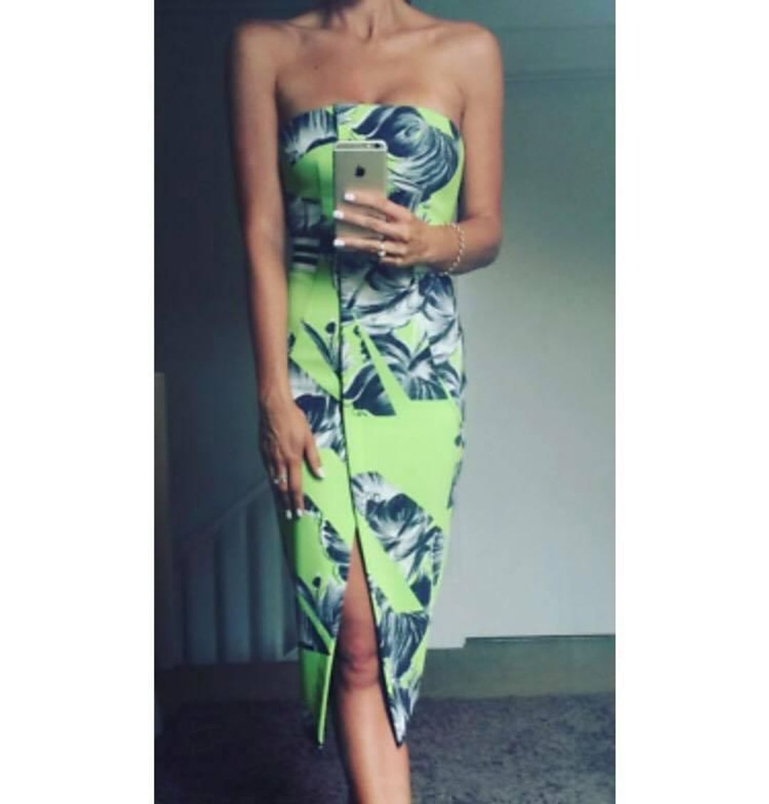 Manning Cartell Fragmented Floral Strapless Dress Green for rent on The Volte - main image