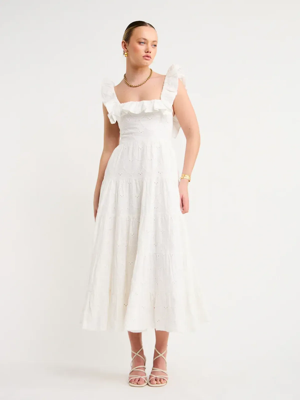 Palm Noosa Leon Midi Dress in White Size 6 for rent on The Volte - main image