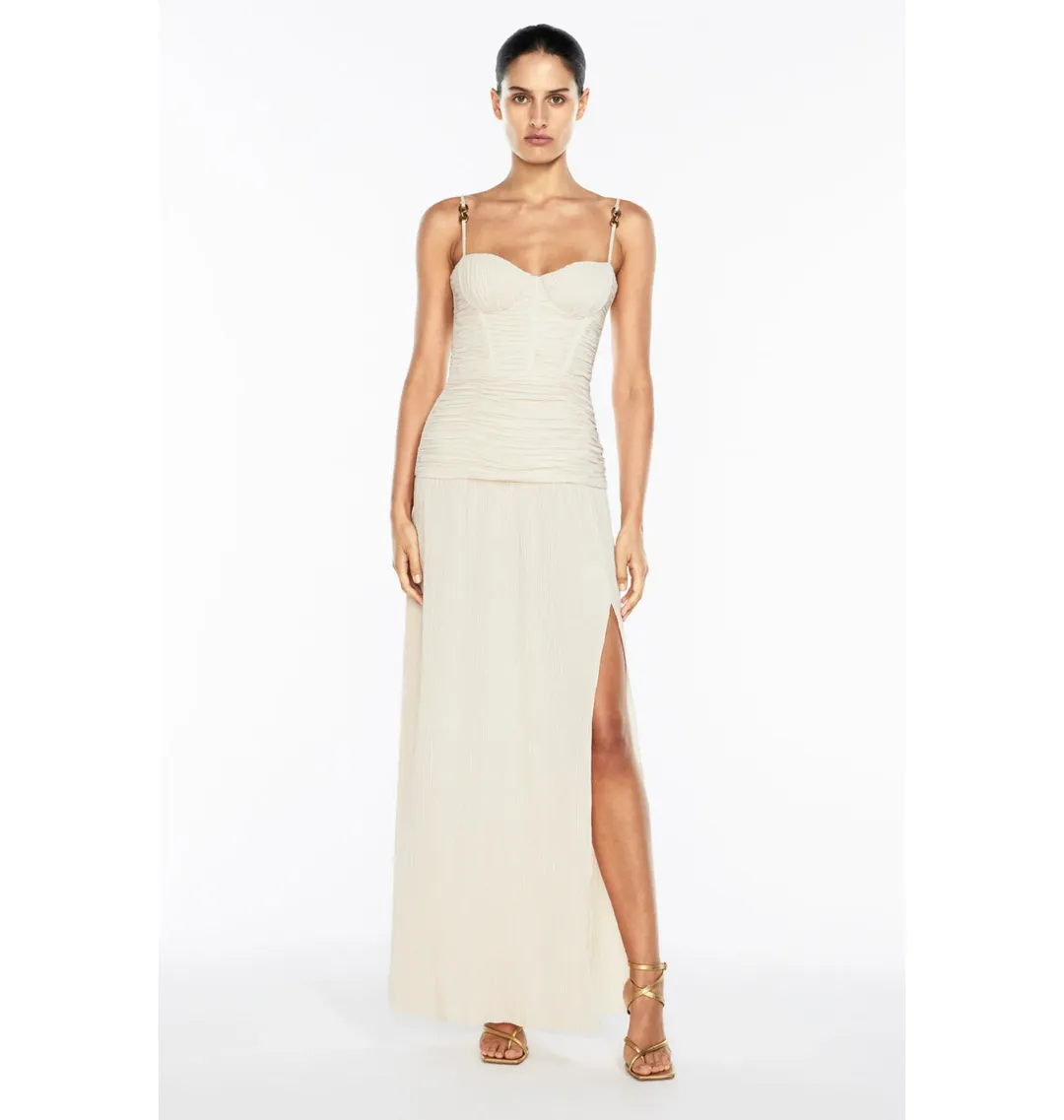 Manning Cartell Double Time Pleat Dress Nougat Size AU 10 for rent on The Volte - main image