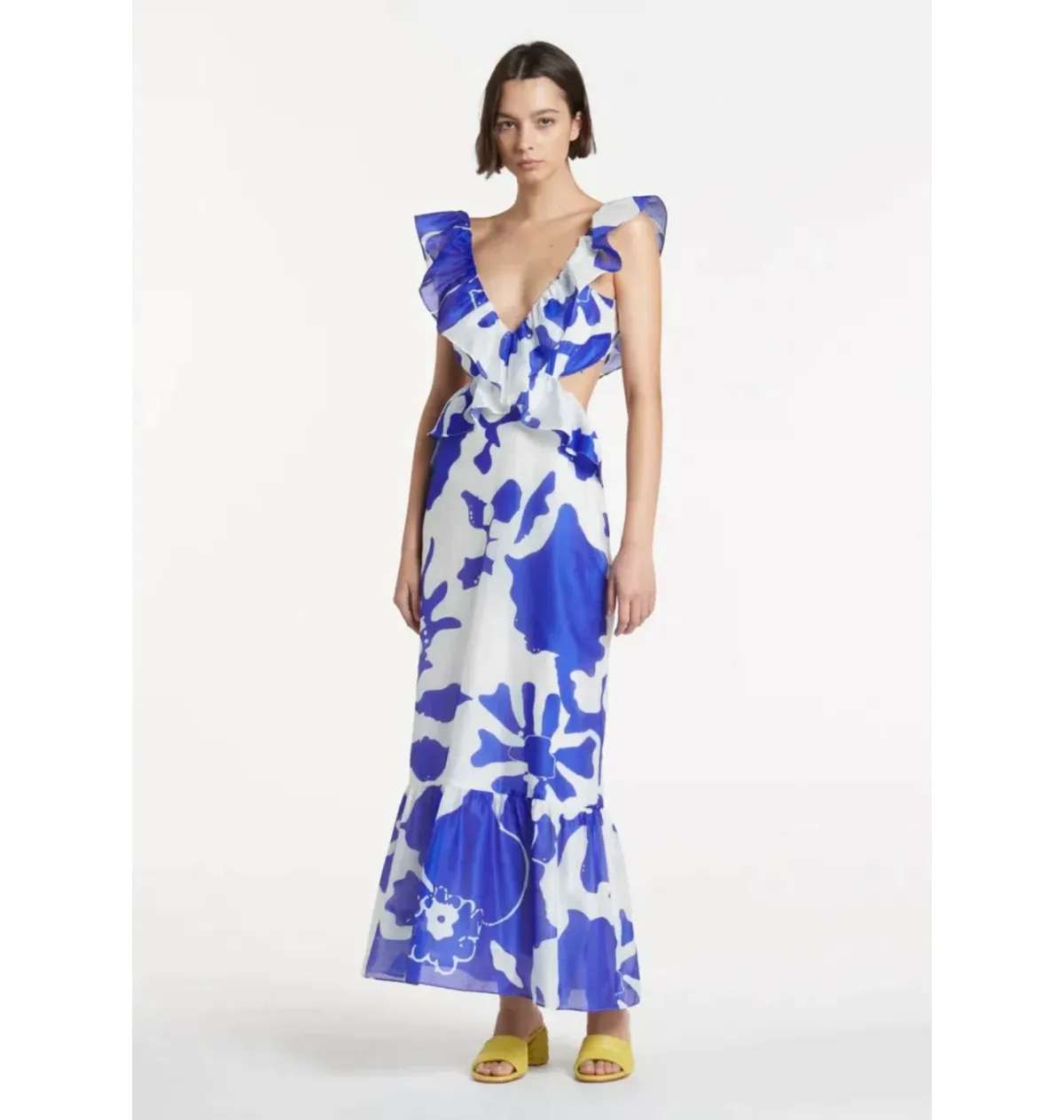 Sir The Label Vivi Frill Dress Merce Abstract Print Size AU 6 for rent on The Volte - main image