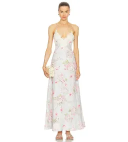 Zimmermann The Halliday A-line Midi Dress in Blue Watercolour Floral Size 1/Au 10  for rent on The Volte - image 1