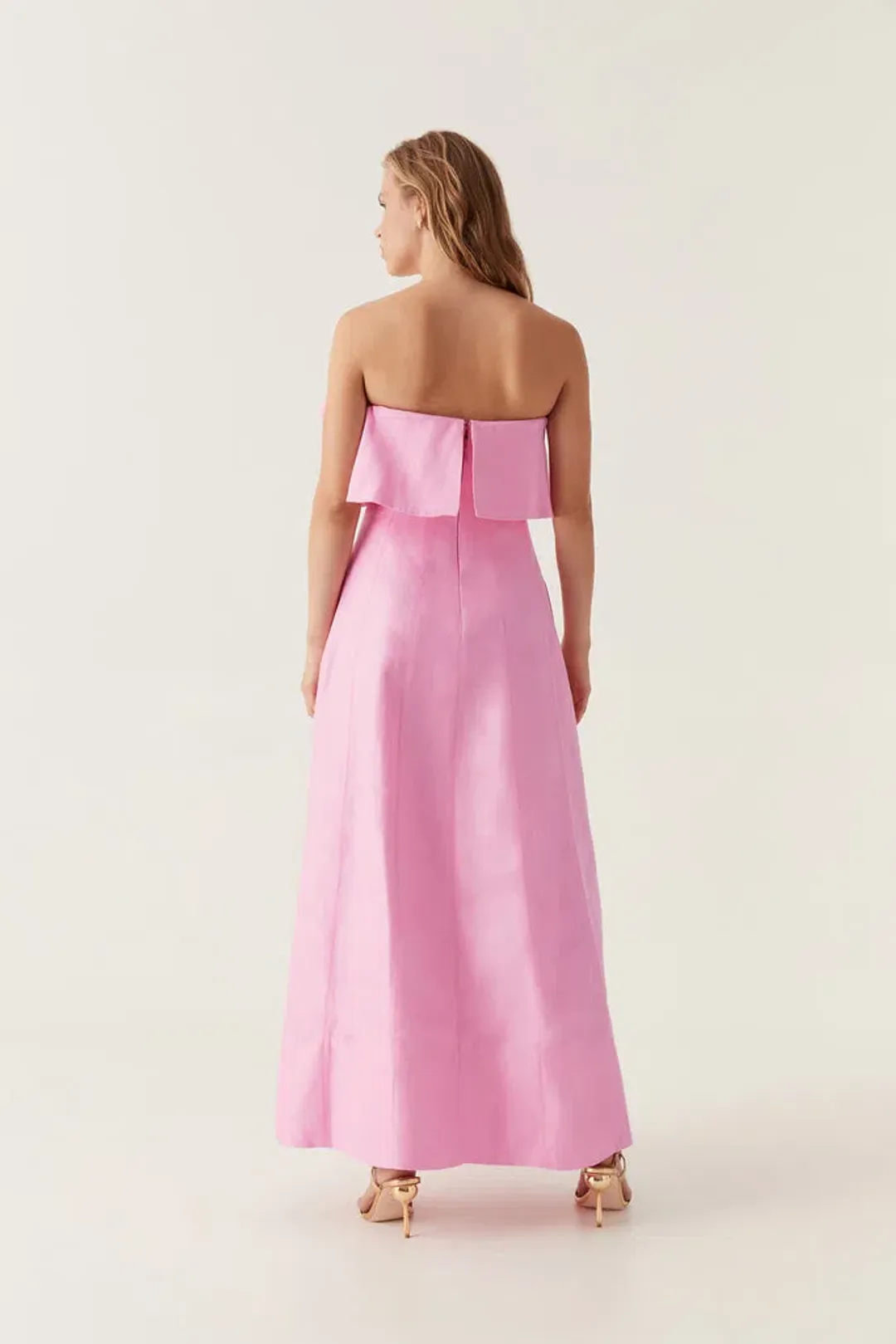 Aje Shallows Strapless Gown Bon Bon Pink Size 10  for rent on The Volte - main image