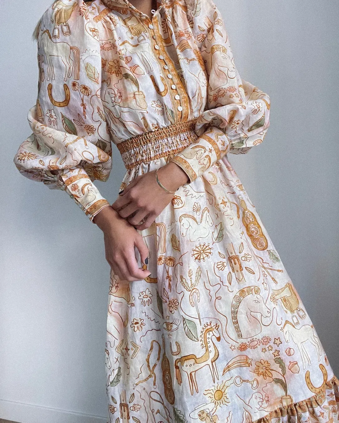 Alemais Solitaire Midi Dress Print Size 10 for rent on The Volte - main image