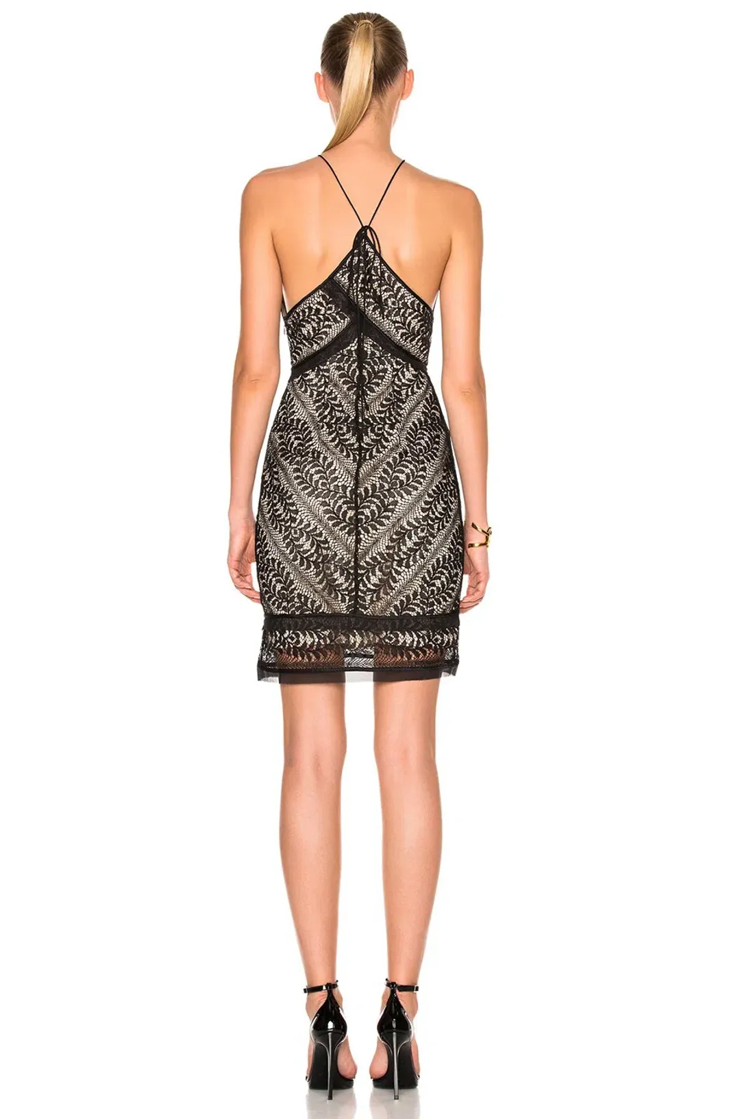 NWT Lover The Label Helix Lace Silk Halter Dress Black Size 10  for rent on The Volte - main image