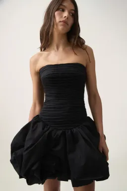 Aje Violette Bubble Hem Mini Dress Black Size 8 for rent on The Volte - image 1