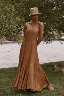 Dissh Rocky Linen Maxi Dress Tangerine Size S / AU 8 for rent on The Volte - image 1