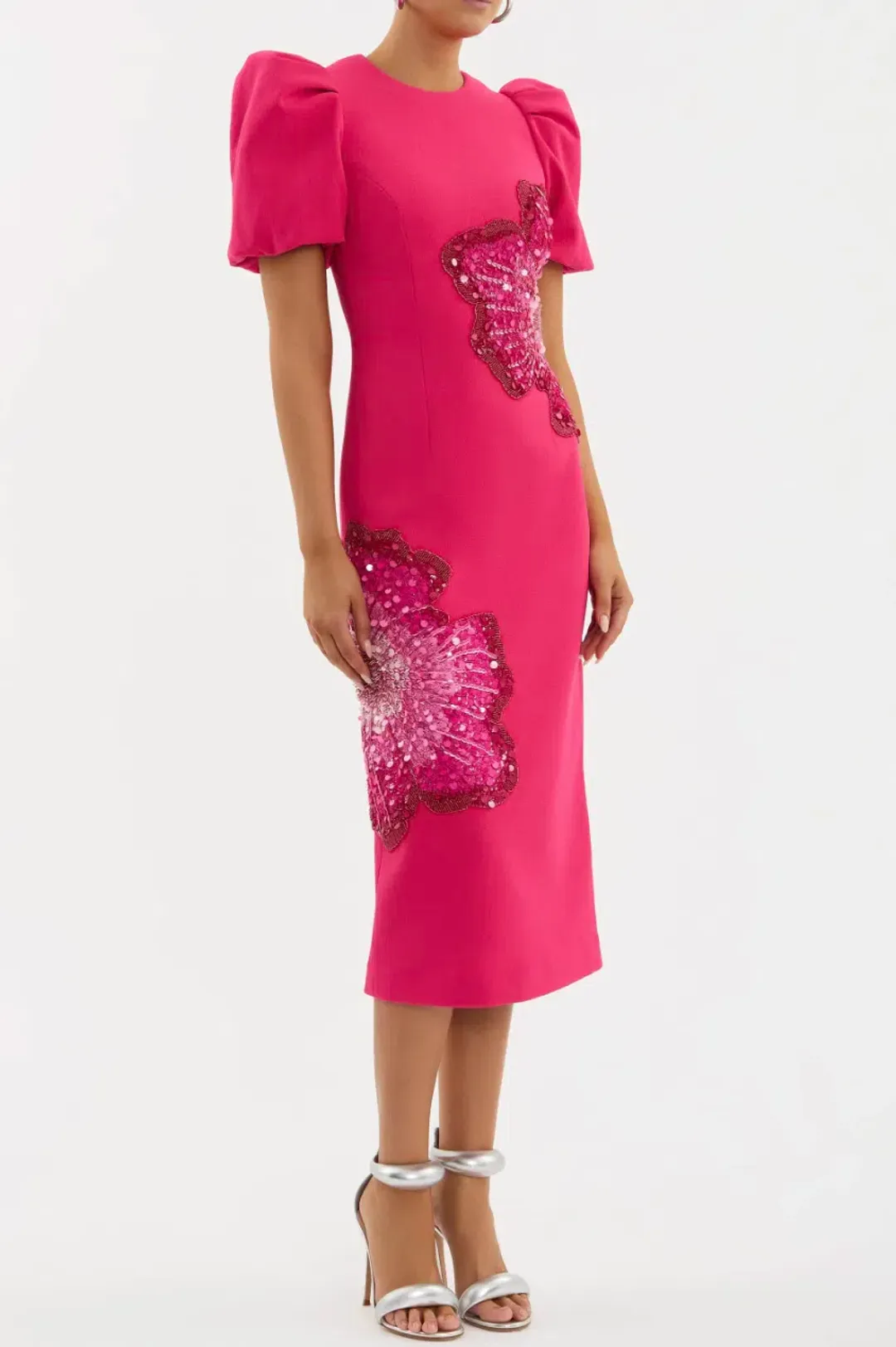 Rebecca Vallance The Layana Midi Dress Raspberry Size 12 for rent on The Volte - main image