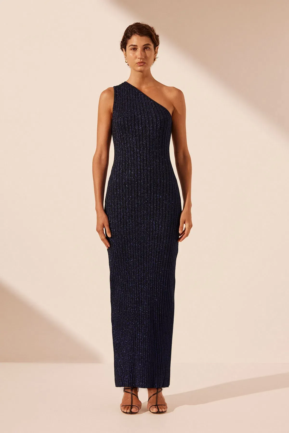 Shona Joy Livia One Shoulder Maxi Dress Night Sky Size S / AU 8 for rent on The Volte - main image