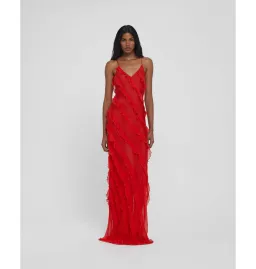 Rat & Boa Cecelia Ruffle Maxi Dress Red Size M / AU 10 for rent on The Volte - image 1