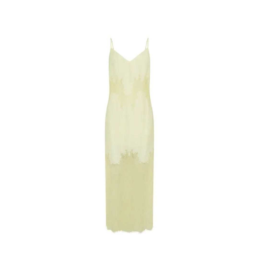 Camilla And Marc Filigree Midi Dress in Lemon Yellow Size AU 6 for rent on The Volte - main image