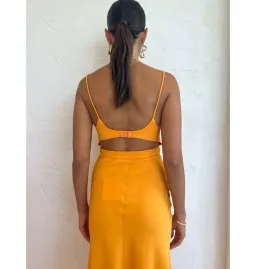 By Johnny Callia Wire Midi Dress In Apricot Orange Size AU 12 for rent on The Volte - image 6