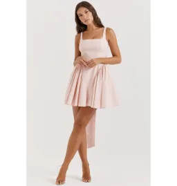House of CB Florianne Bow Mini Dress Soft Peach Size Small / AU 8 for rent on The Volte - image 1