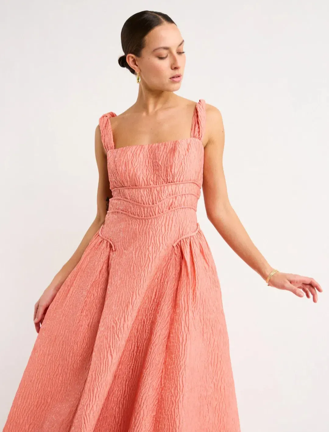 Rachel Gilbert Sophy Strap Midi Dress Pink Size 4 / AU 14 for rent on The Volte - main image