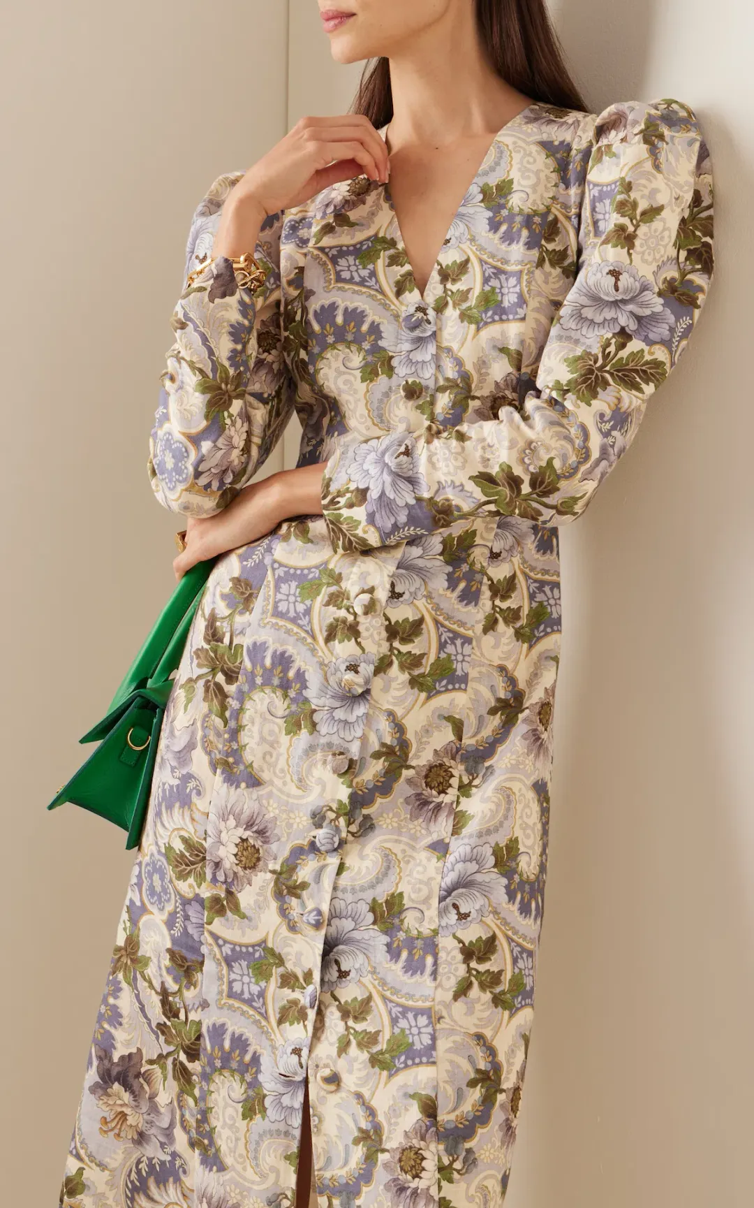 Alemais Phillipa Puff Sleeve Midi Dress Floral Size AU 6 for rent on The Volte - main image