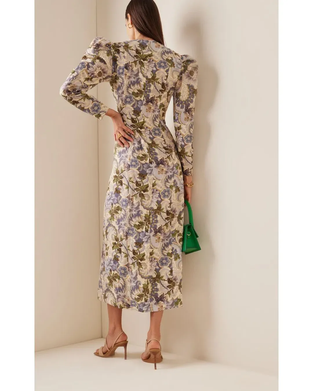 Alemais Phillipa Puff Sleeve Midi Dress Floral Size AU 6 for rent on The Volte - main image