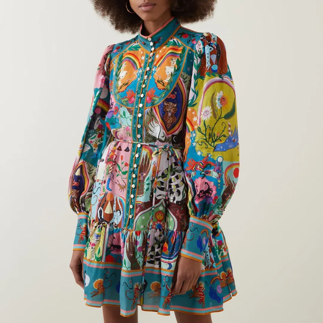 Alemais Evergreen Mini Dress Multi Size AU 10 for rent on The Volte - main image